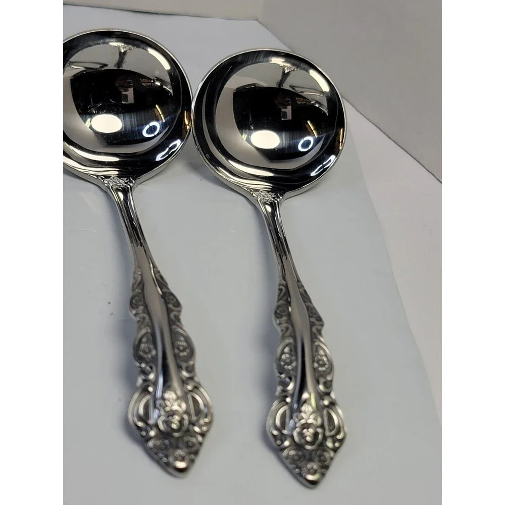 Olga Corsini EXCO Stainless Japan Flatware Lot 27 Floral Rose Serving Pieces